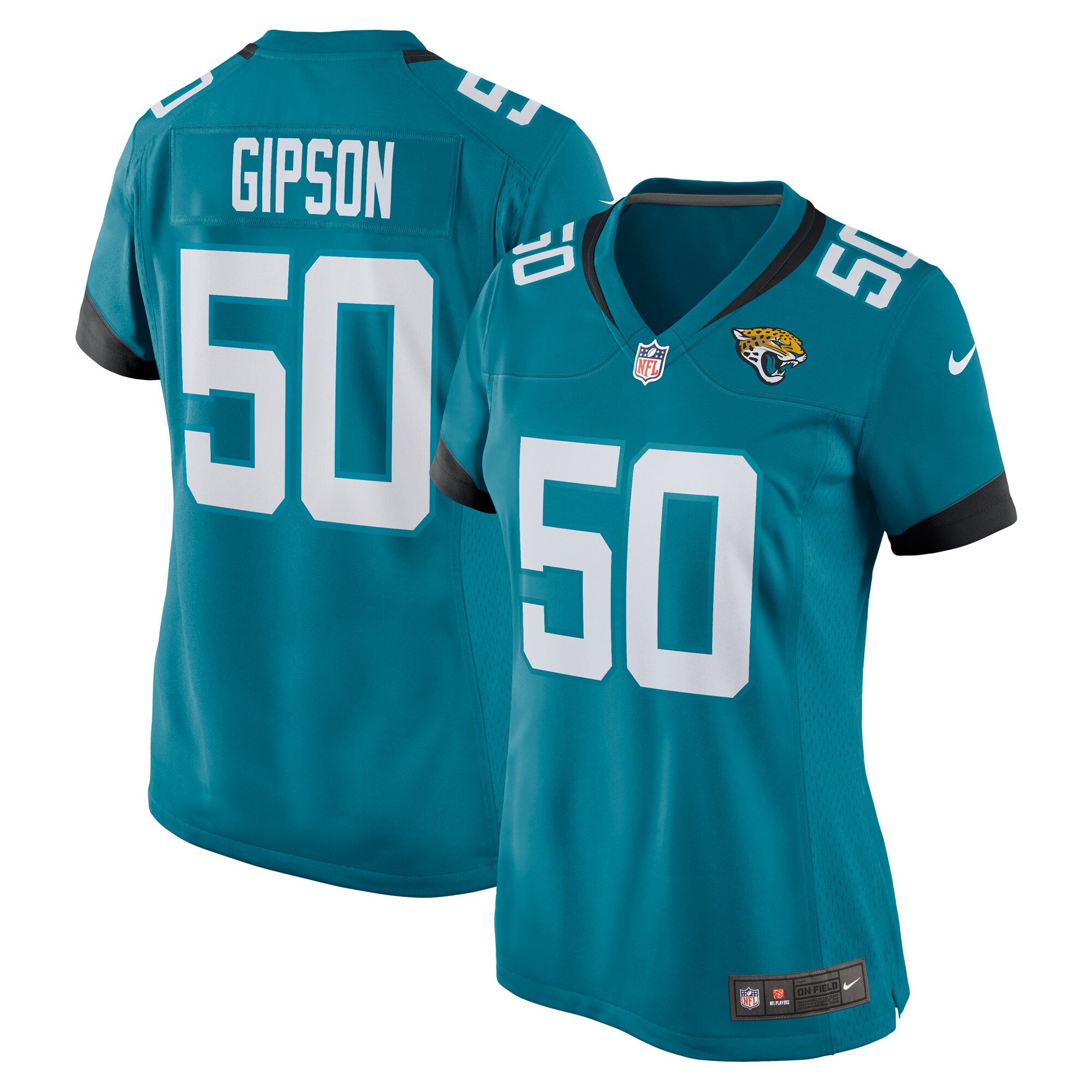 Trevis Gipson Jacksonville Jaguars Nike Women’s Team Game Jersey – Teal