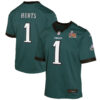 Jalen Hurts Philadelphia Eagles Nike Youth Super Bowl LIX Game Player Jersey – Midnight Green