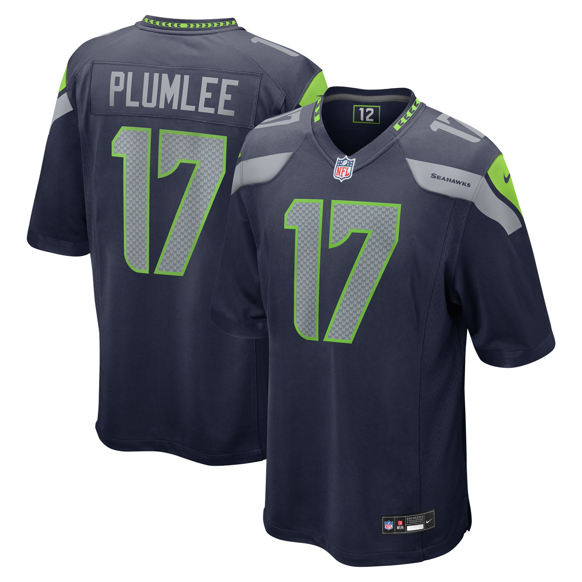 John Rhys Plumlee Seattle Seahawks Nike Team Game Jersey – College Navy