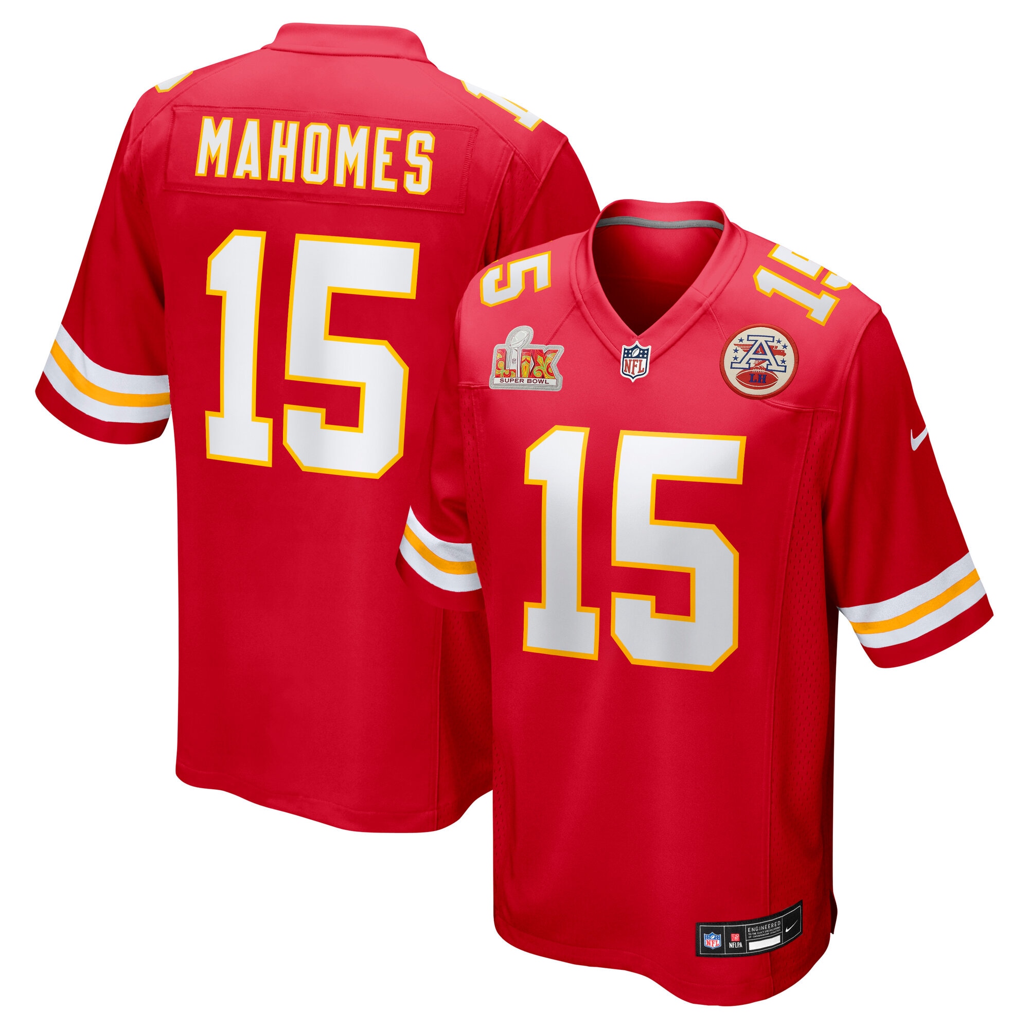 Patrick Mahomes Kansas City Chiefs Nike Super Bowl LIX Game Jersey – White - Image 3