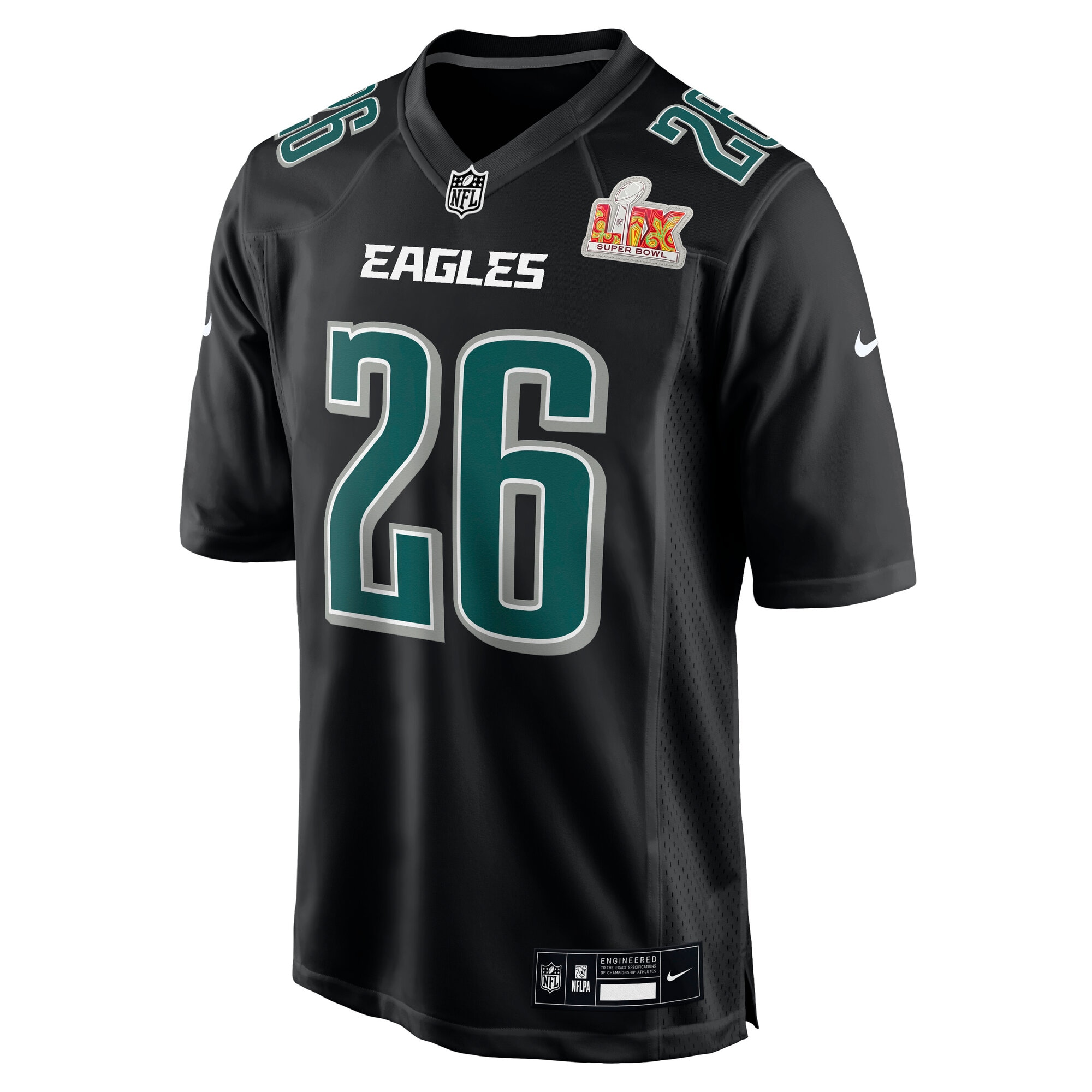 Saquon Barkley Philadelphia Eagles Nike Super Bowl LIX Fashion Game Player Jersey – Carbon Black