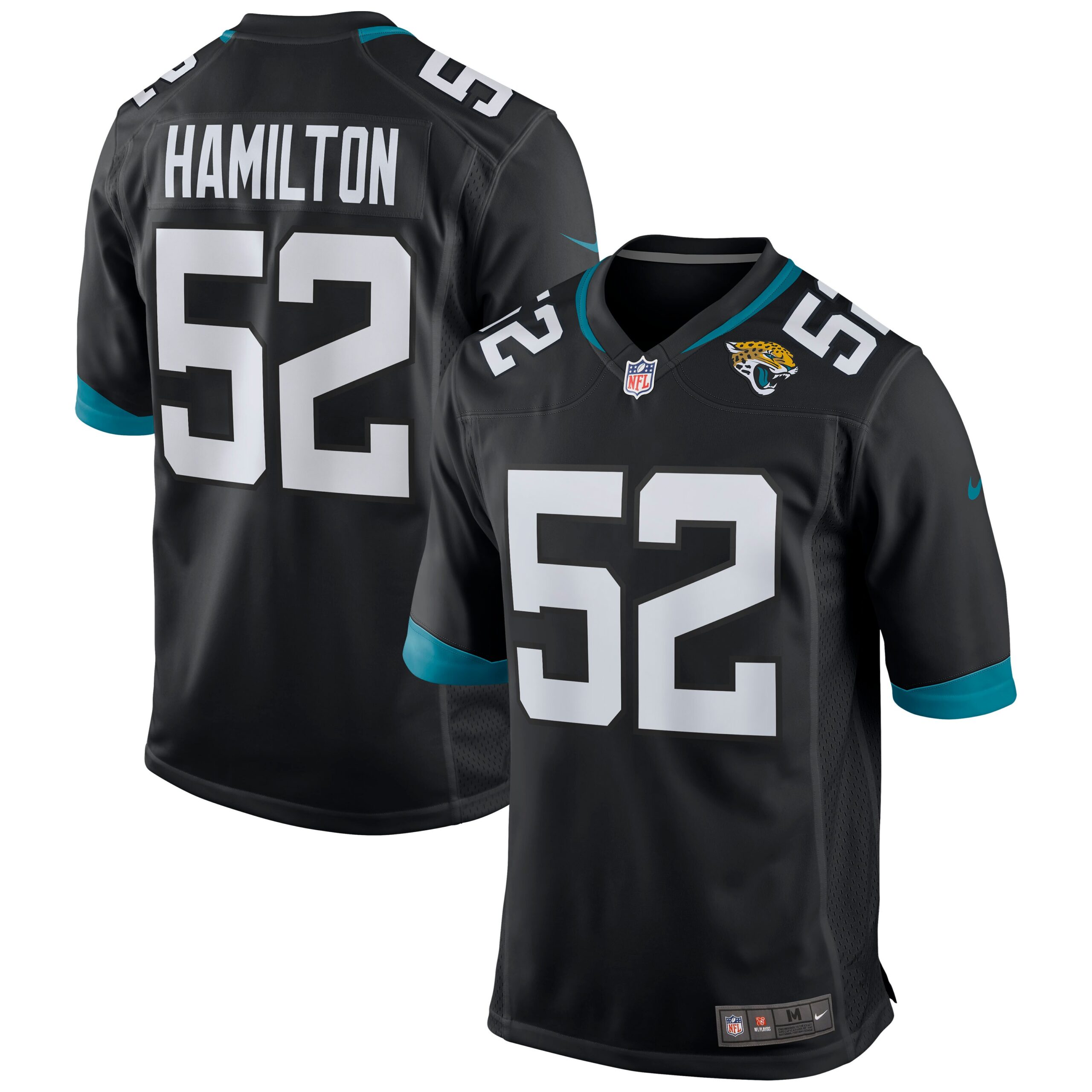 DaVon Hamilton Jacksonville Jaguars Nike Game Jersey – Teal - Image 3