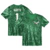 Jalen Hurts Philadelphia Eagles Girls Youth Sequin V-Neck Fashion Jersey – Kelly Green