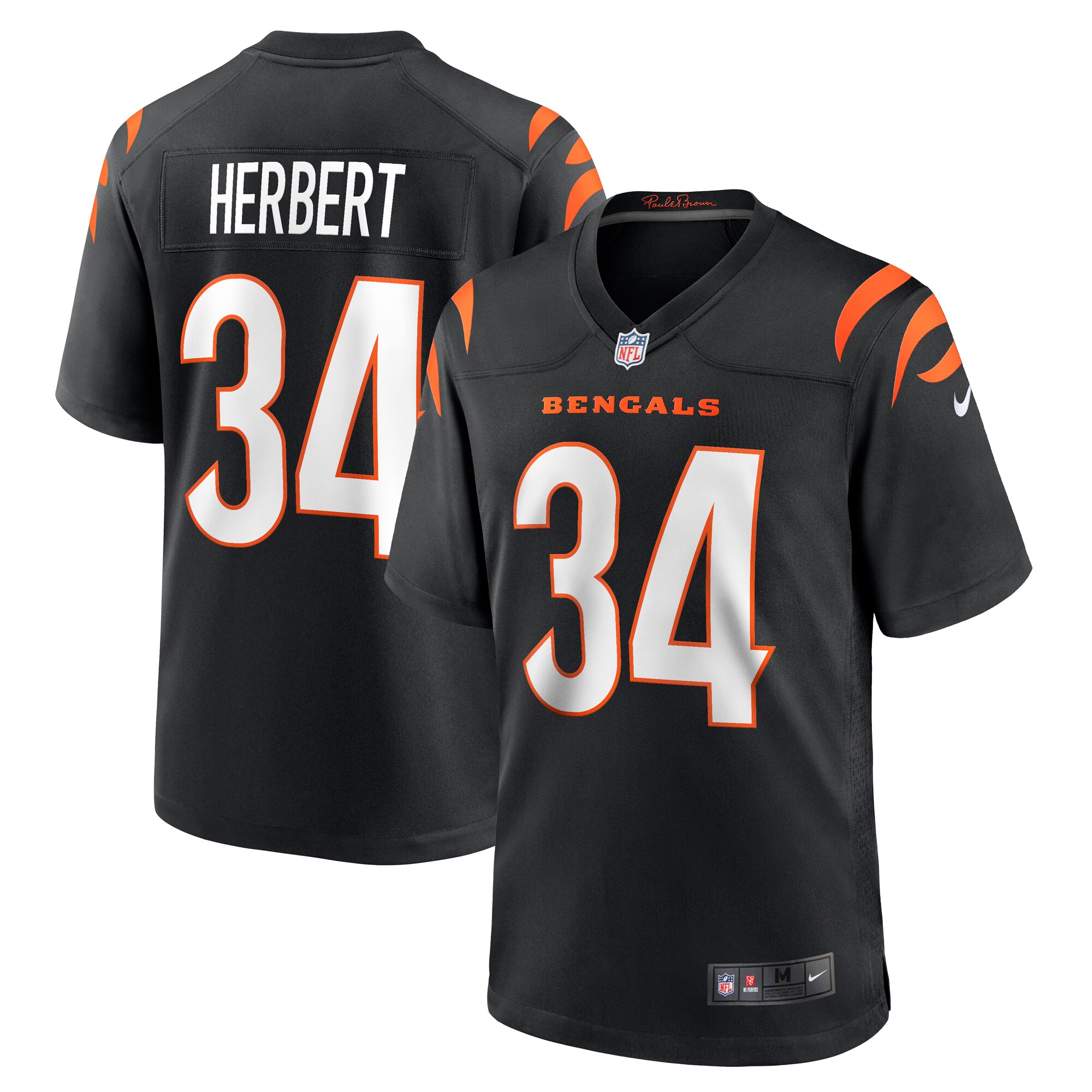 Khalil Herbert Cincinnati Bengals Nike Game Jersey – Black