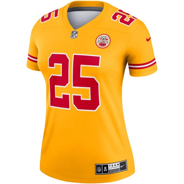 Clyde Edwards-Helaire Kansas City Chiefs Nike Women’s Inverted Legend Jersey – Gold
