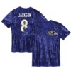 Lamar Jackson Baltimore Ravens Girls Youth Sequin V-Neck Fashion Jersey – Purple