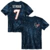 C.J. Stroud Houston Texans Girls Youth Sequin V-Neck Fashion Jersey – Navy