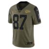 Travis Kelce Kansas City Chiefs Nike 2021 Salute To Service Limited Player Jersey – Olive