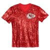 Patrick Mahomes Kansas City Chiefs Girls Youth Sequin V-Neck Fashion Jersey – Red