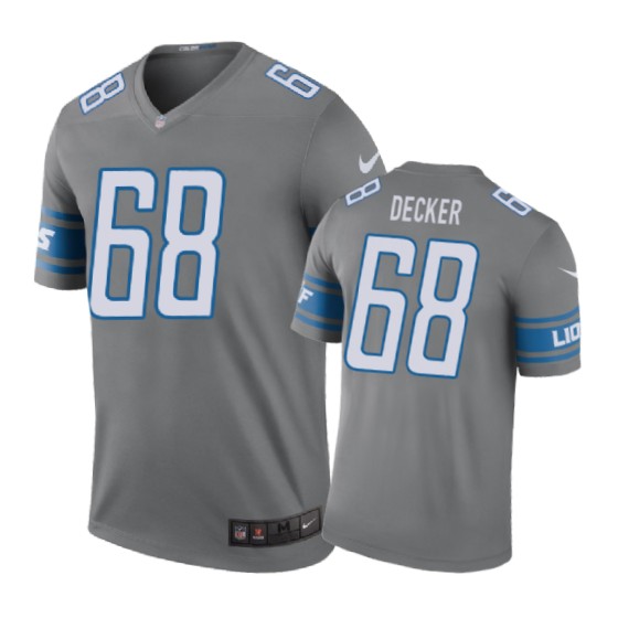 Detroit Lions #68 Taylor Decker Nike color rush Steel Jersey