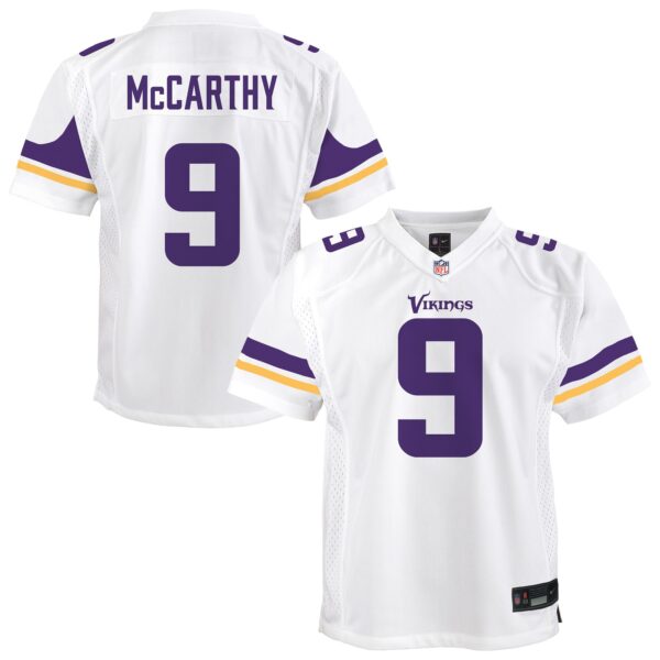 J.J. McCarthy Minnesota Vikings Nike Youth Game Jersey – White