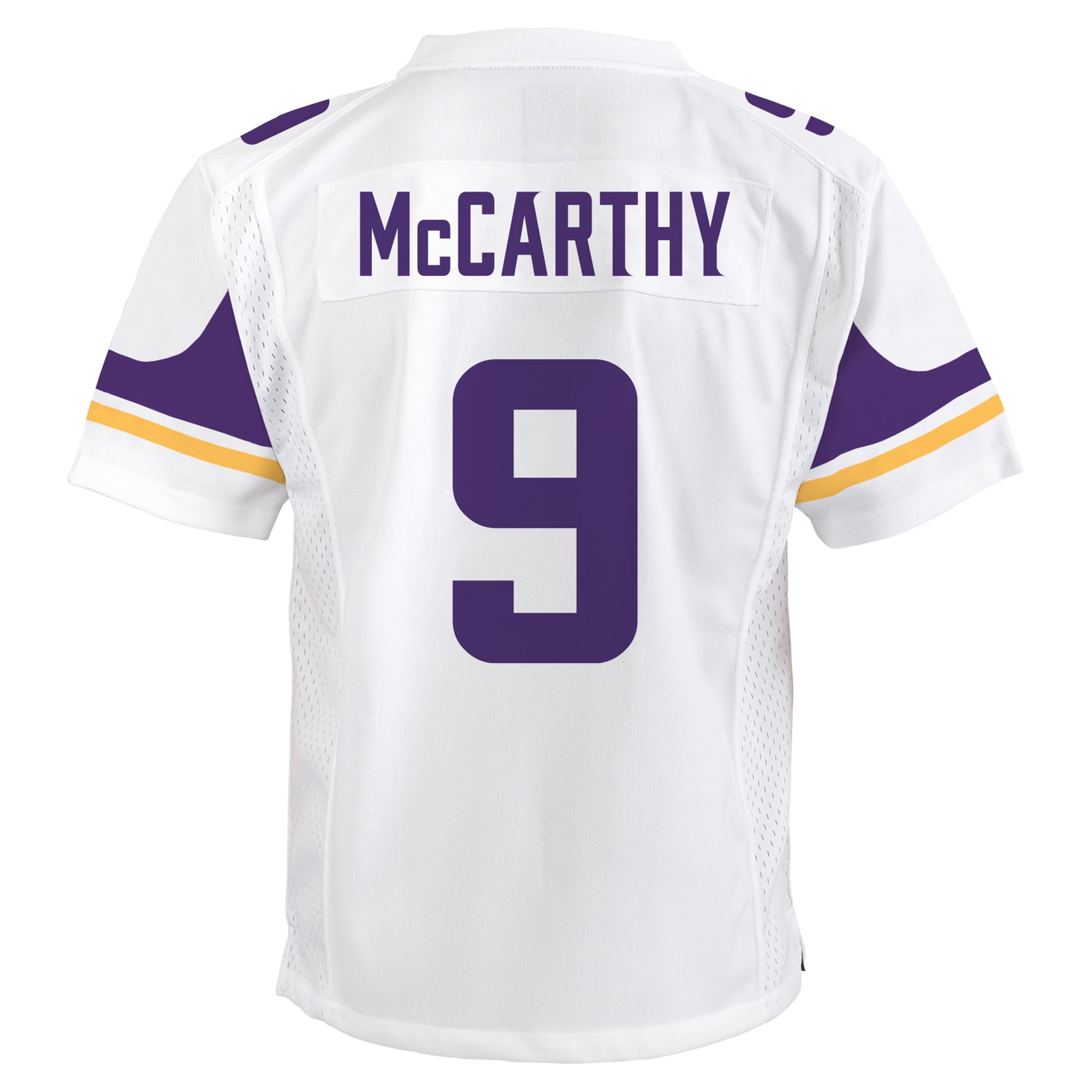J.J. McCarthy Minnesota Vikings Nike Youth Game Jersey – White - Image 2