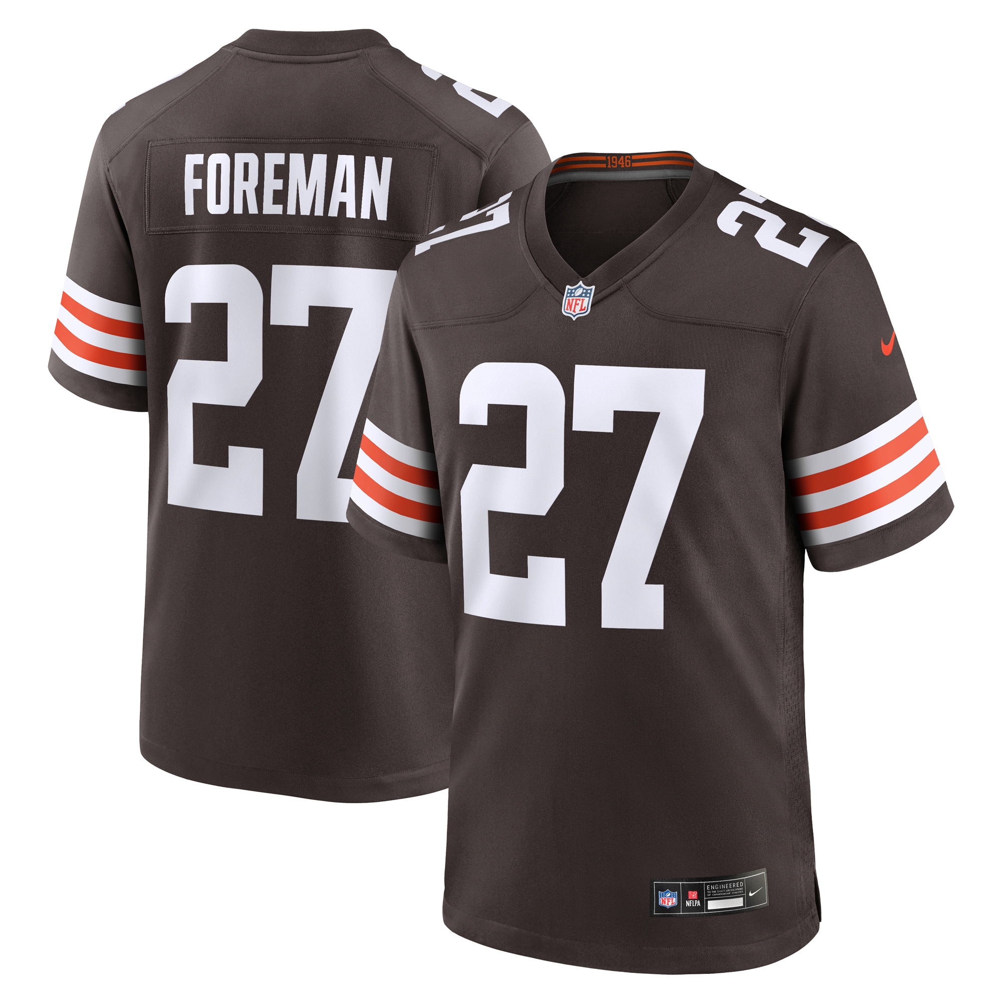 D’Onta Foreman Cleveland Browns Nike Team Game Jersey – Brown