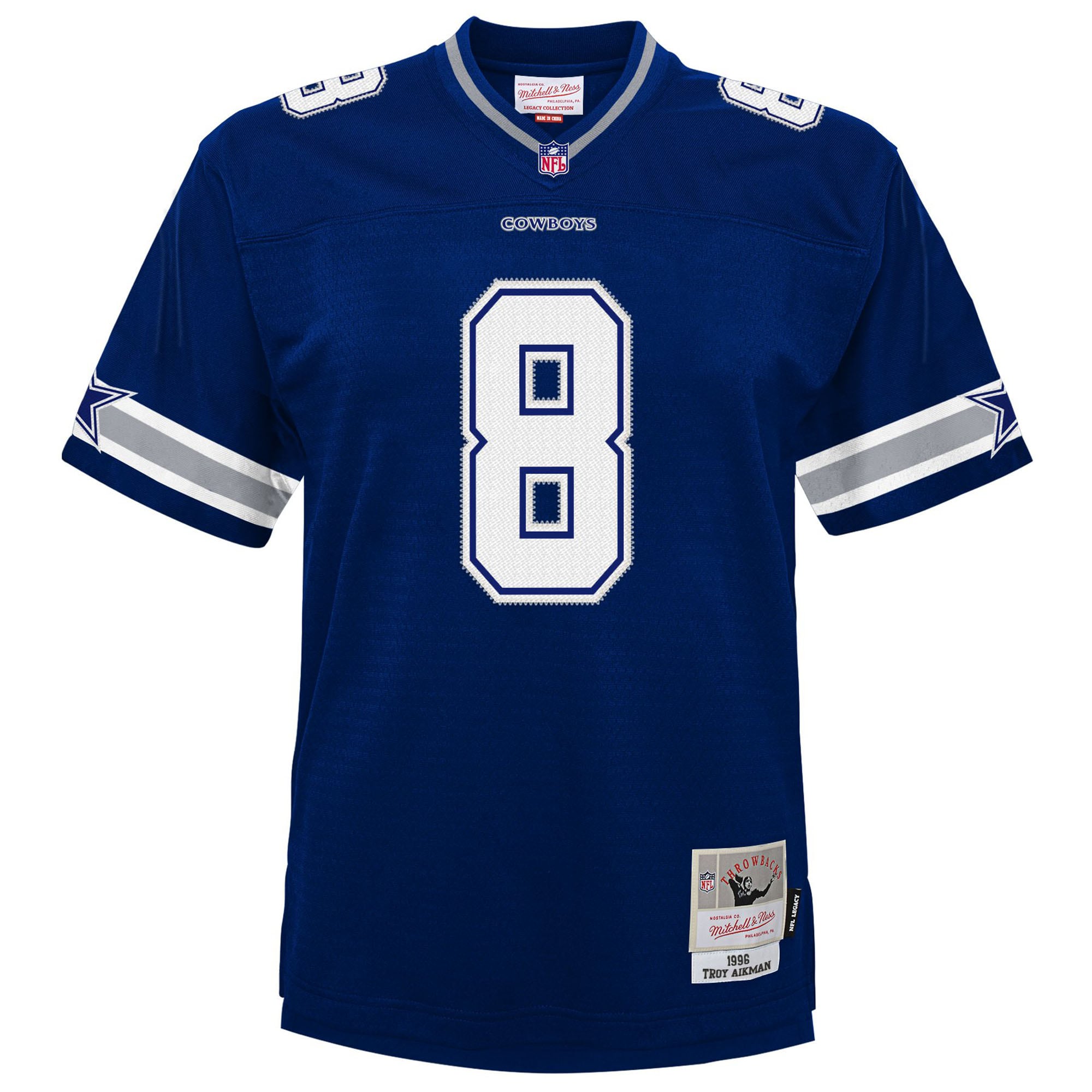 Troy Aikman Dallas Cowboys Mitchell & Ness Youth 1996 Legacy Jersey – Navy