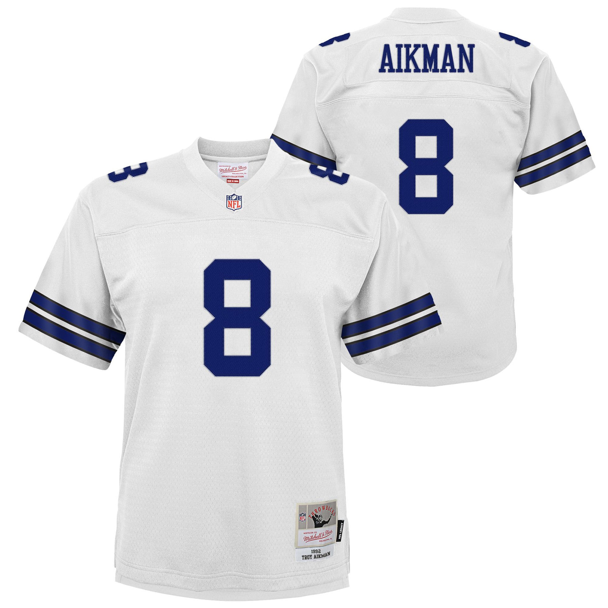 Troy Aikman Dallas Cowboys Mitchell & Ness Youth 1996 Legacy Jersey – Navy - Image 3
