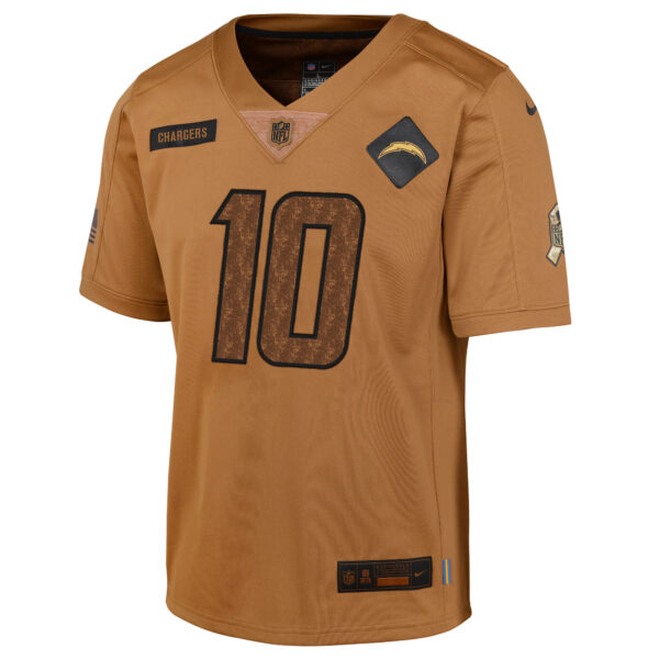 Justin Herbert Los Angeles Chargers Nike Youth 2023 Salute To Service Limited Jersey – Brown