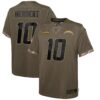 Justin Herbert Los Angeles Chargers Nike Youth 2022 Salute To Service Player Limited Jersey – Olive