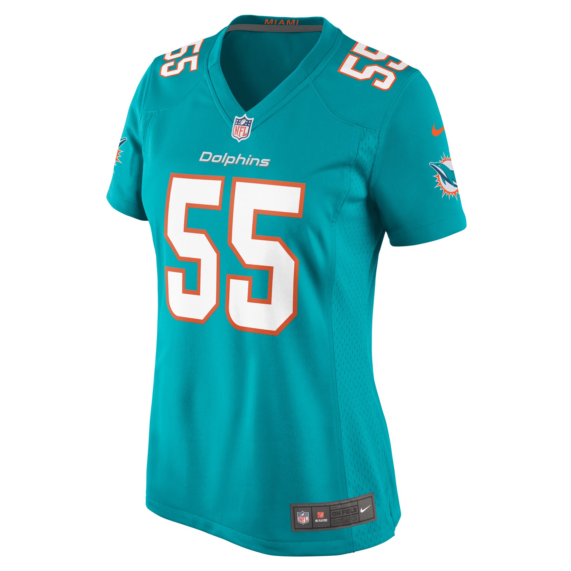 Aaron Brewer Miami Dolphins Nike Women’s Game Jersey – Aqua - Image 2