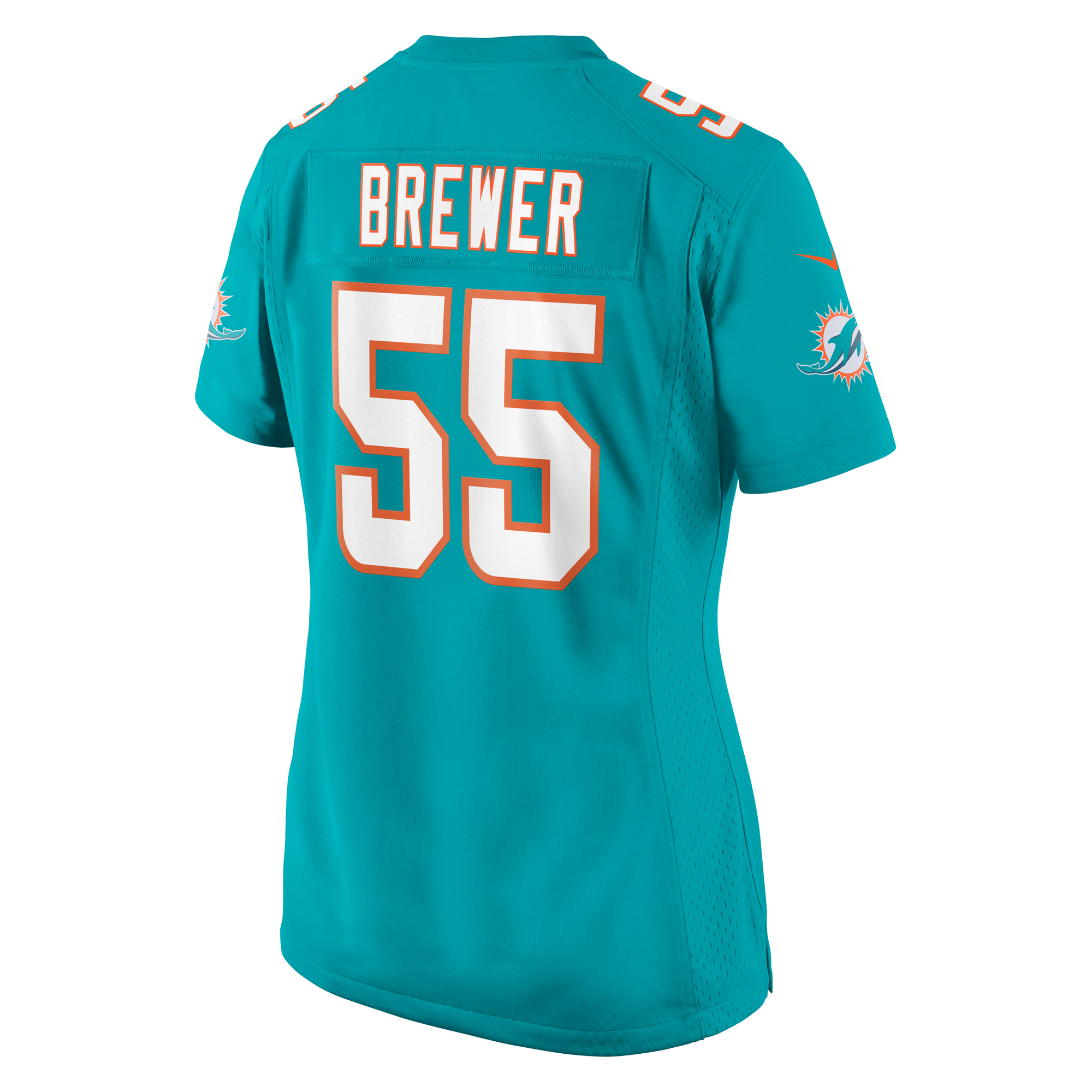 Aaron Brewer Miami Dolphins Nike Women’s Game Jersey – Aqua - Image 3