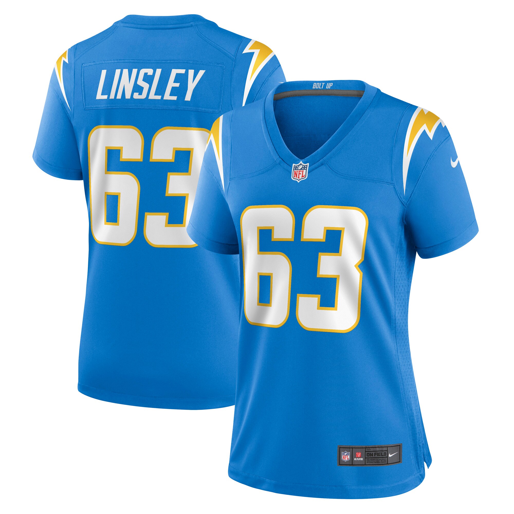 Corey Linsley Los Angeles Chargers Nike Women’s Game Player Jersey – Powder Blue