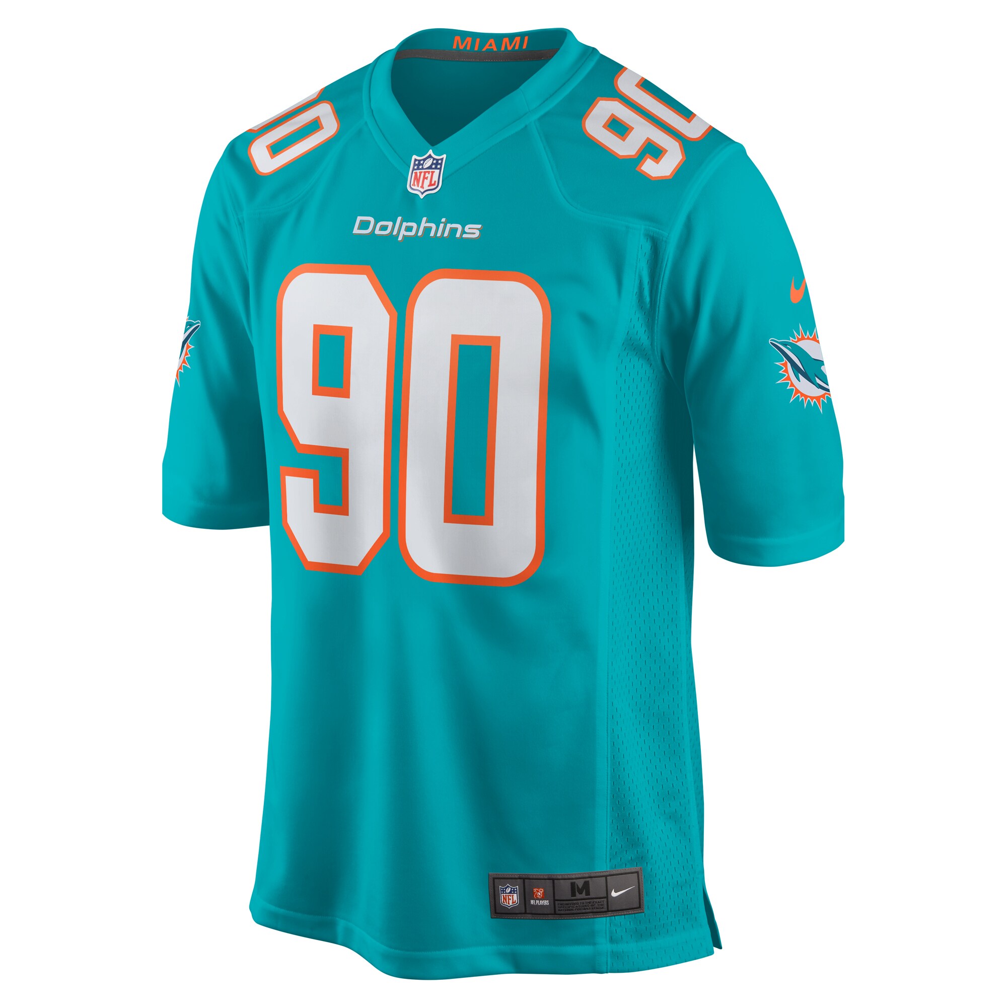 Da’Shawn Hand Miami Dolphins Nike Game Jersey – Aqua