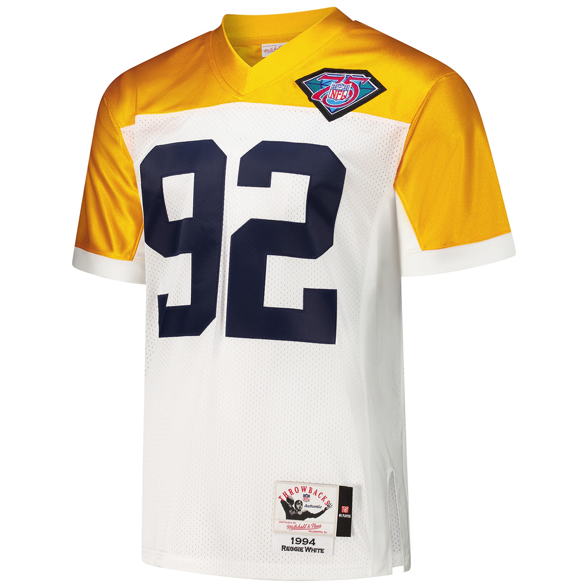 Reggie White Green Bay Packers 1994 Mitchell & Ness Throwback Retired Player Jersey – White