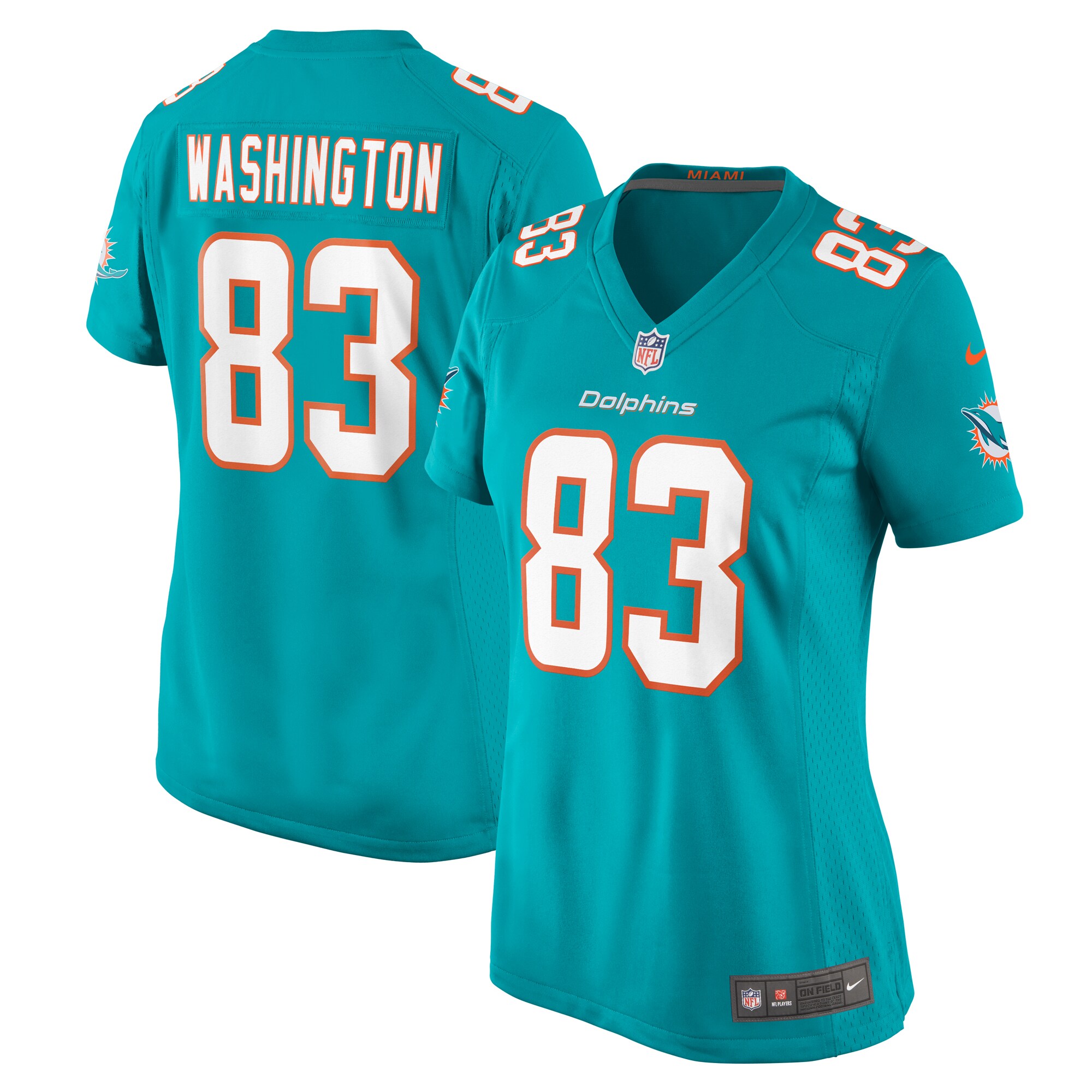 Malik Washington Miami Dolphins Nike Women’s Game Jersey – Aqua