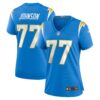 Zion Johnson Los Angeles Chargers Nike Women’s Player Game Jersey – Powder Blue