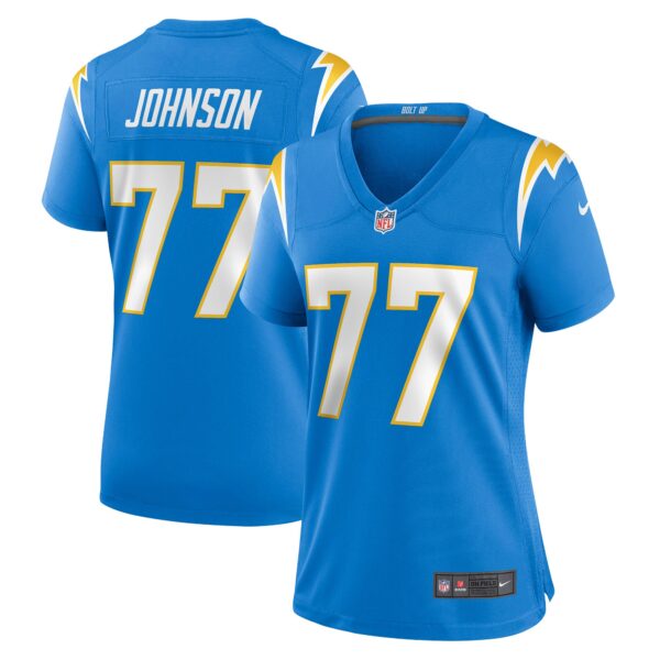 Zion Johnson Los Angeles Chargers Nike Women’s Player Game Jersey – Powder Blue
