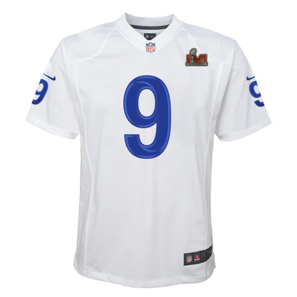 Matthew Stafford Los Angeles Rams Nike Youth Super Bowl LVI Game Patch Jersey – White