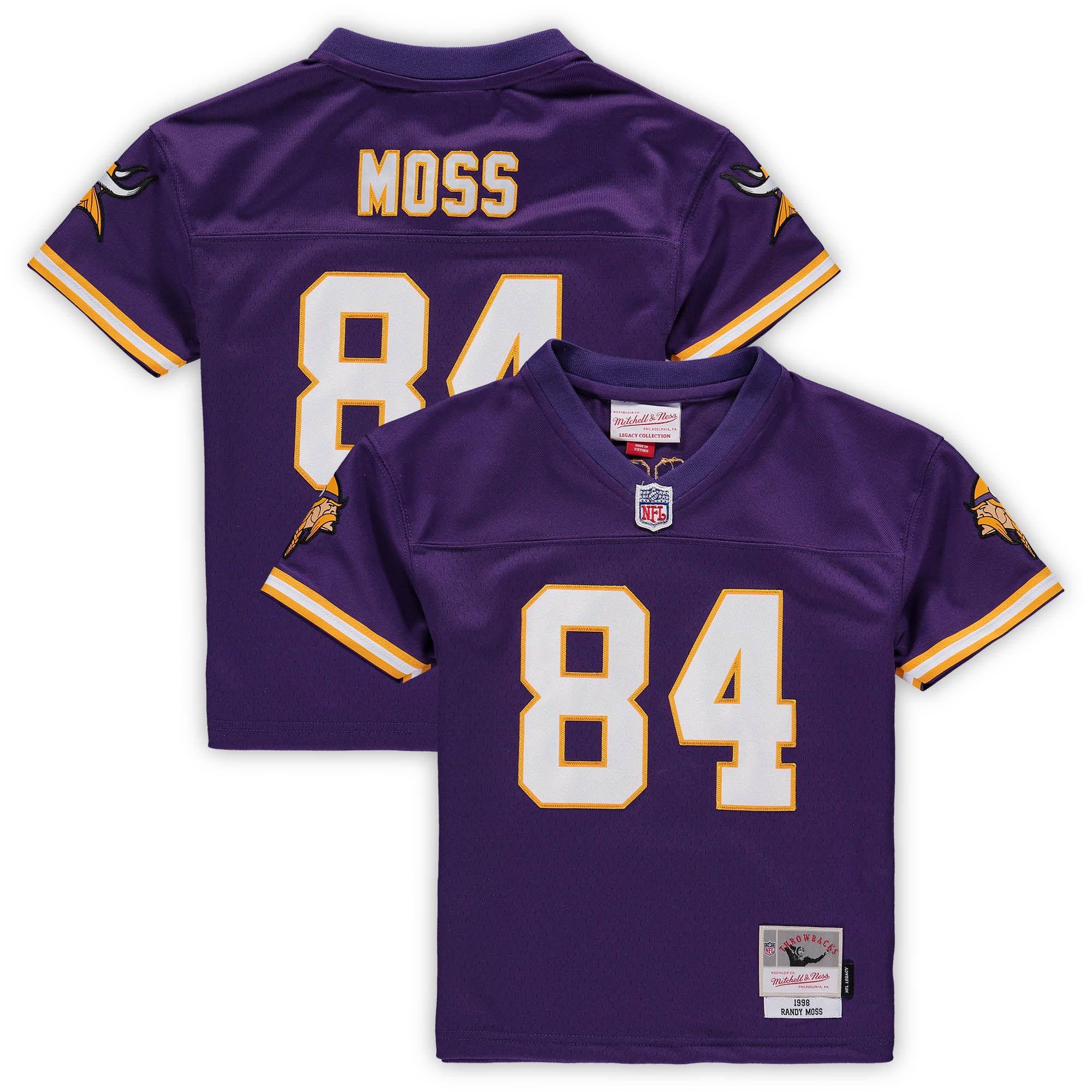 Randy Moss Minnesota Vikings Mitchell & Ness Male Preschool 1998 Retired Legacy Jersey – Purple