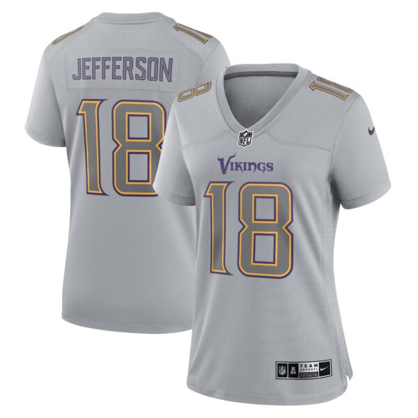 Justin Jefferson Minnesota Vikings Nike Women’s Atmosphere Fashion Game Jersey – Gray