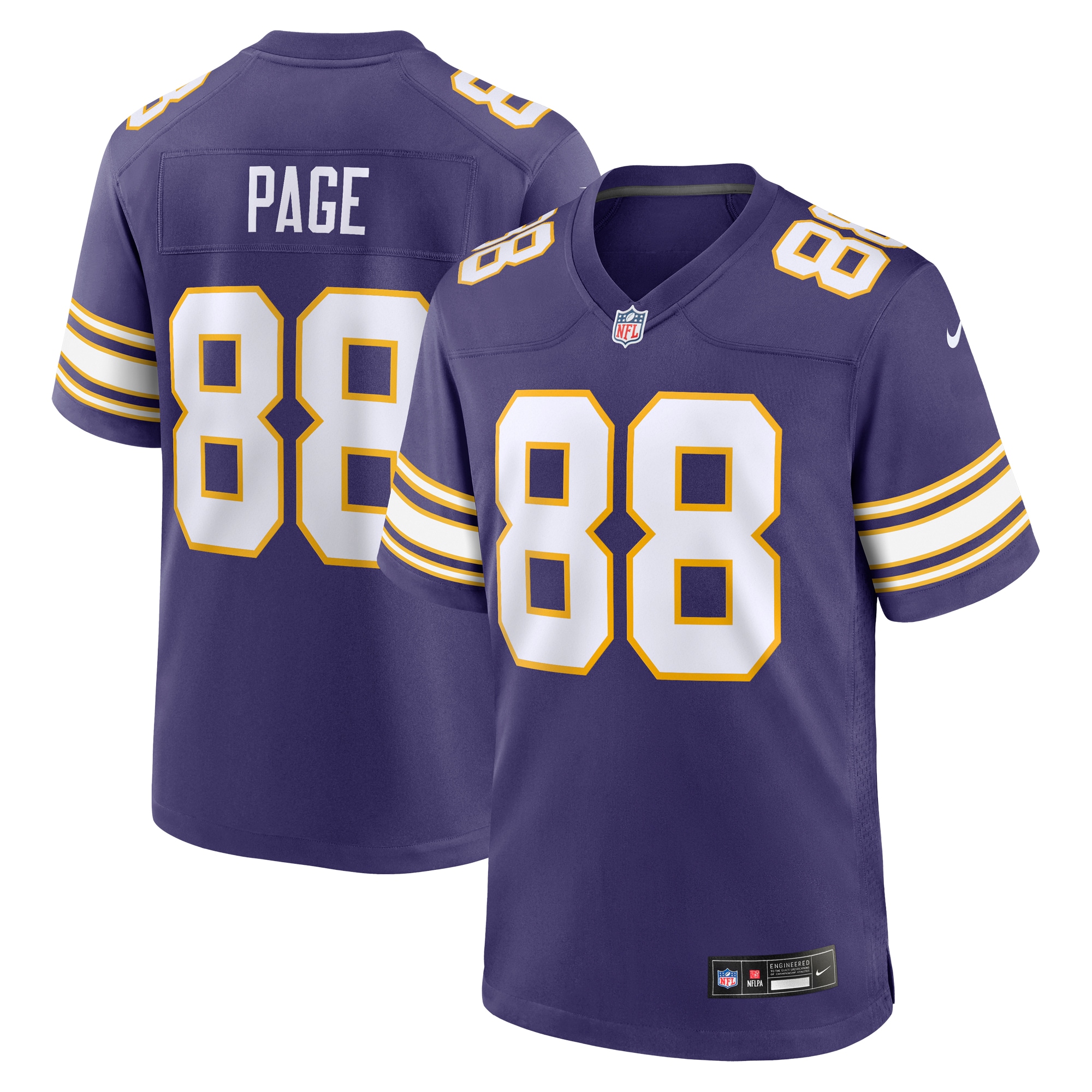 Alan Page Minnesota Vikings Nike Classic Retired Player Jersey – Purple