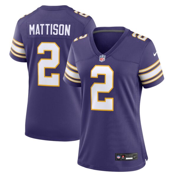 Alexander Mattison Minnesota Vikings Nike Women’s Classic Player Game Jersey – Purple