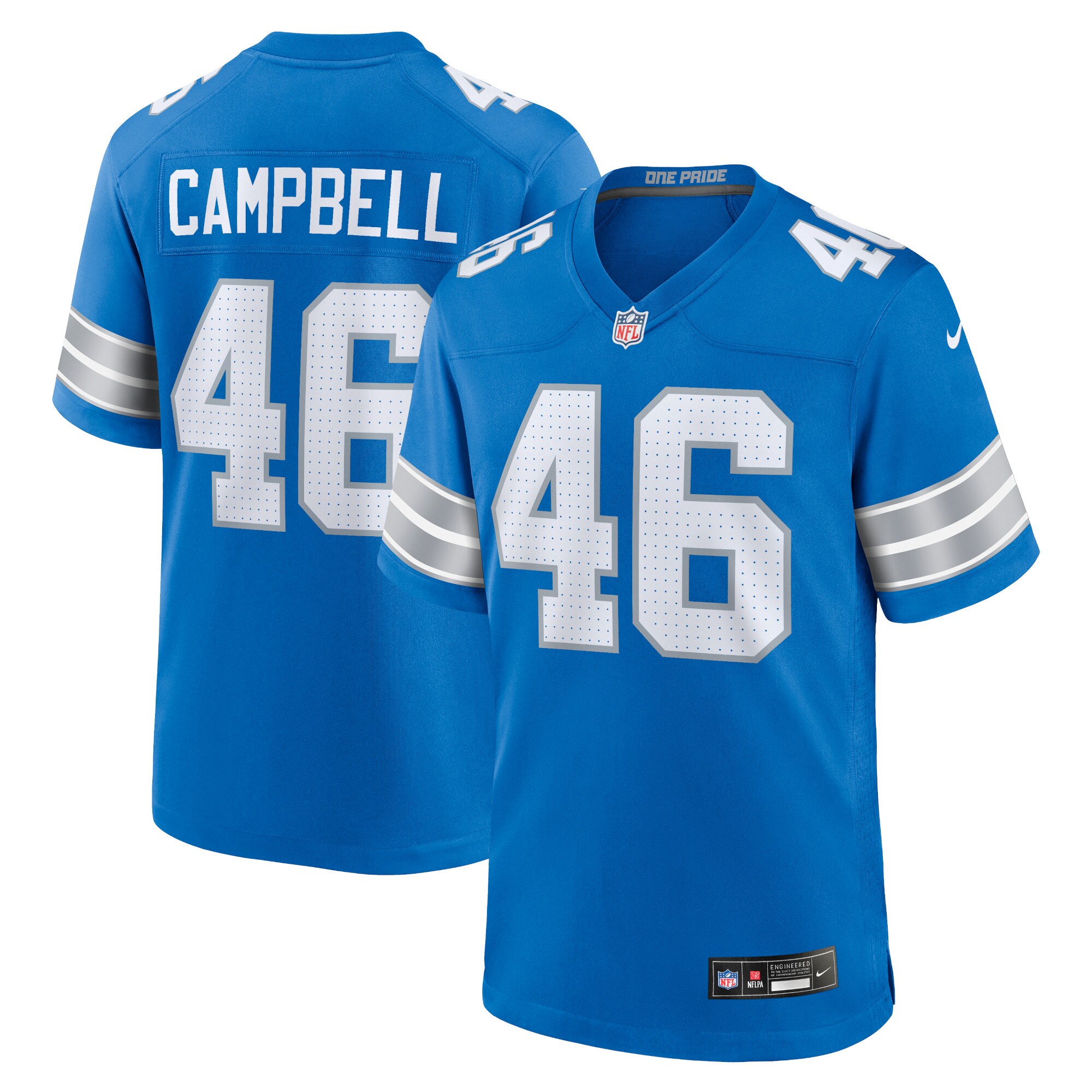 Jack Campbell Detroit Lions Nike White Game Jersey – White - Image 3