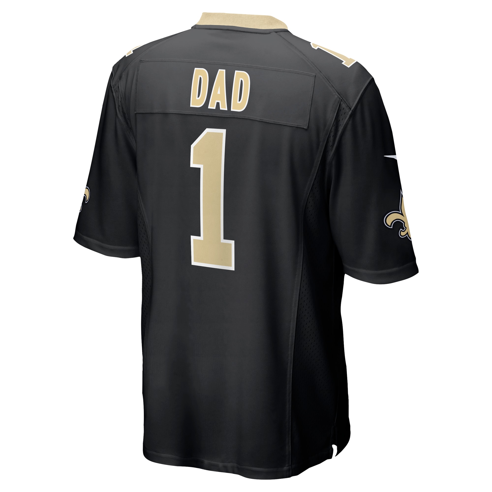 Number 1 Dad New Orleans Saints Nike Game Jersey – Black - Image 3