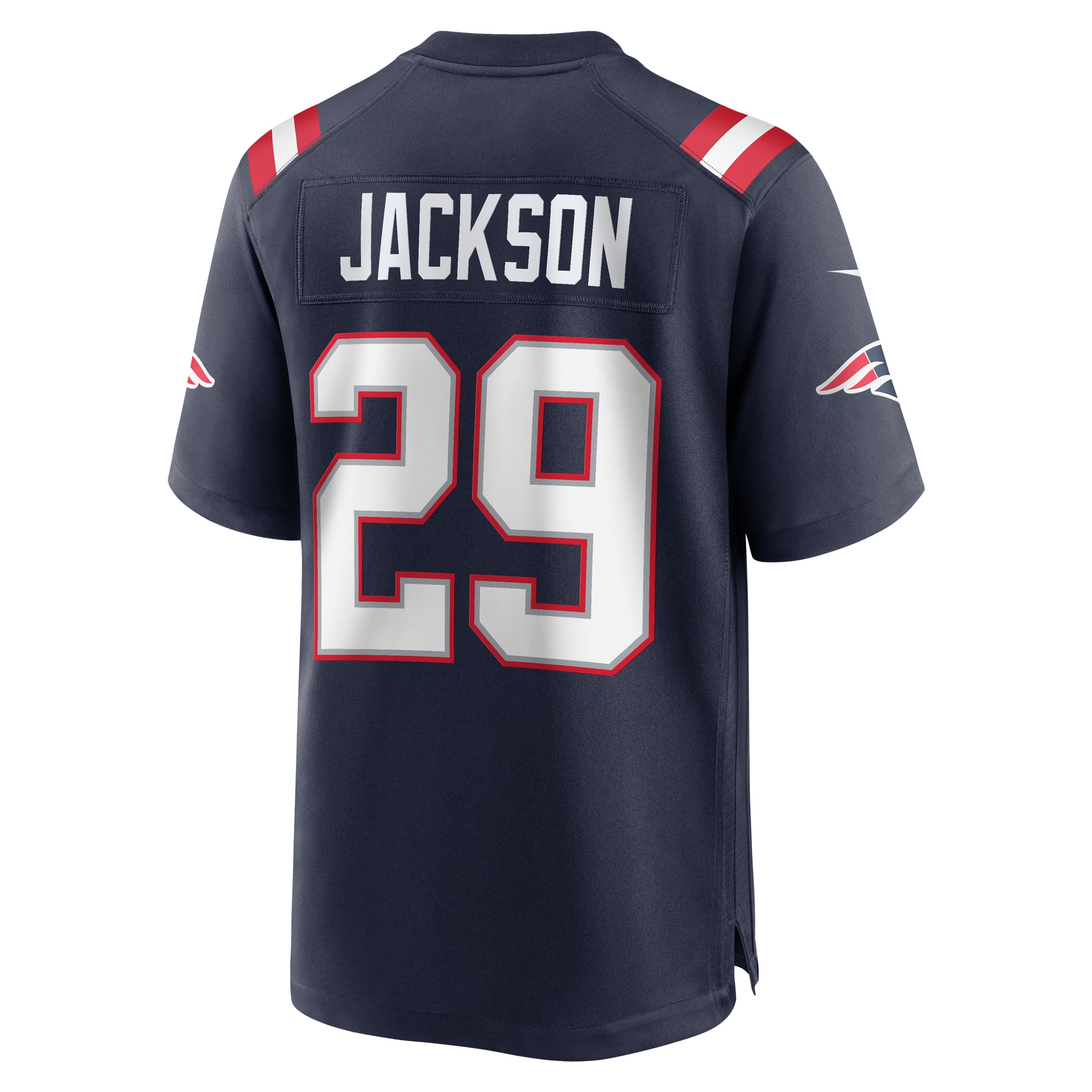 JC Jackson New England Patriots Nike Game Jersey – Navy - Image 3
