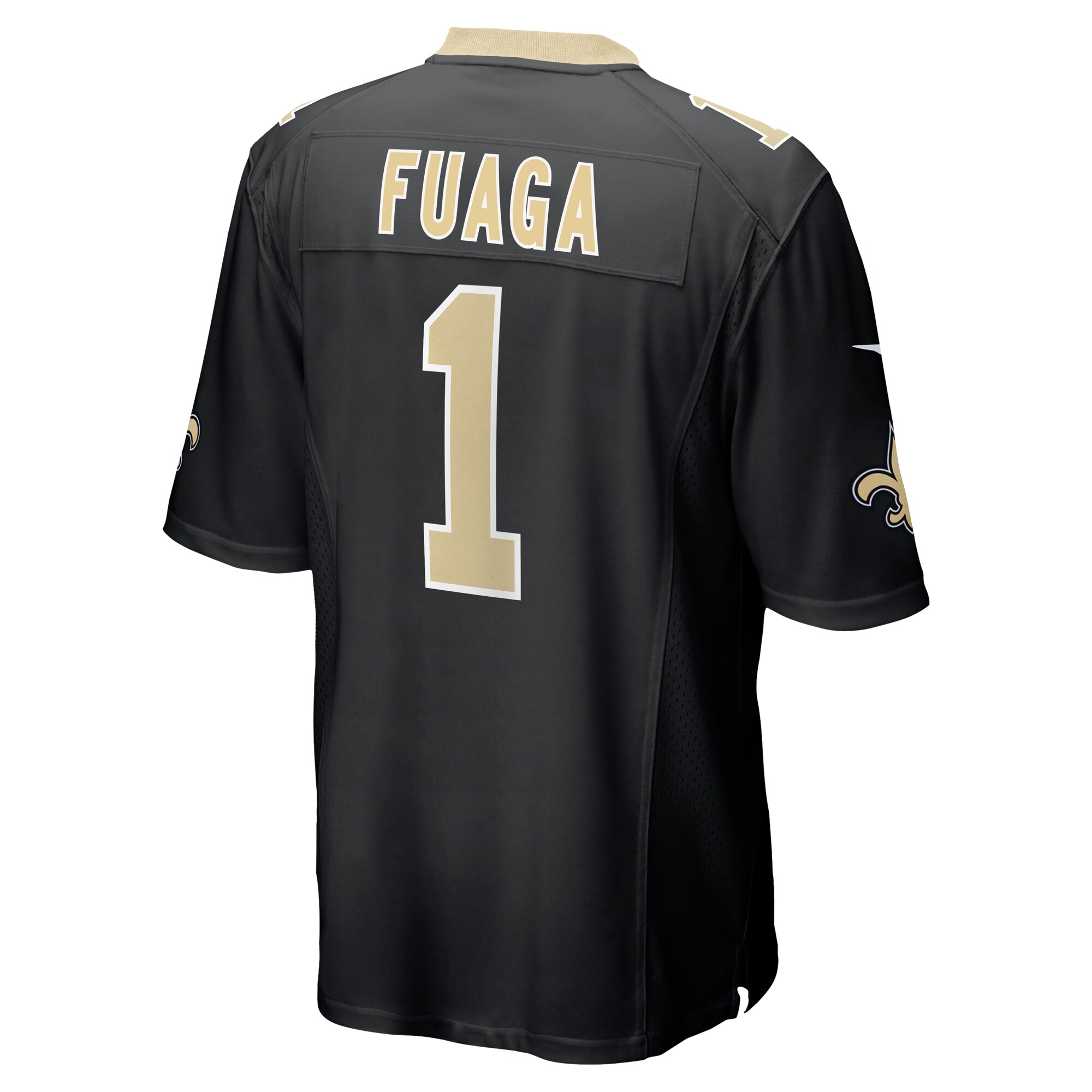 Taliese Fuaga New Orleans Saints Nike 2024 NFL Draft First Round Pick Player Game Jersey – Black - Image 3