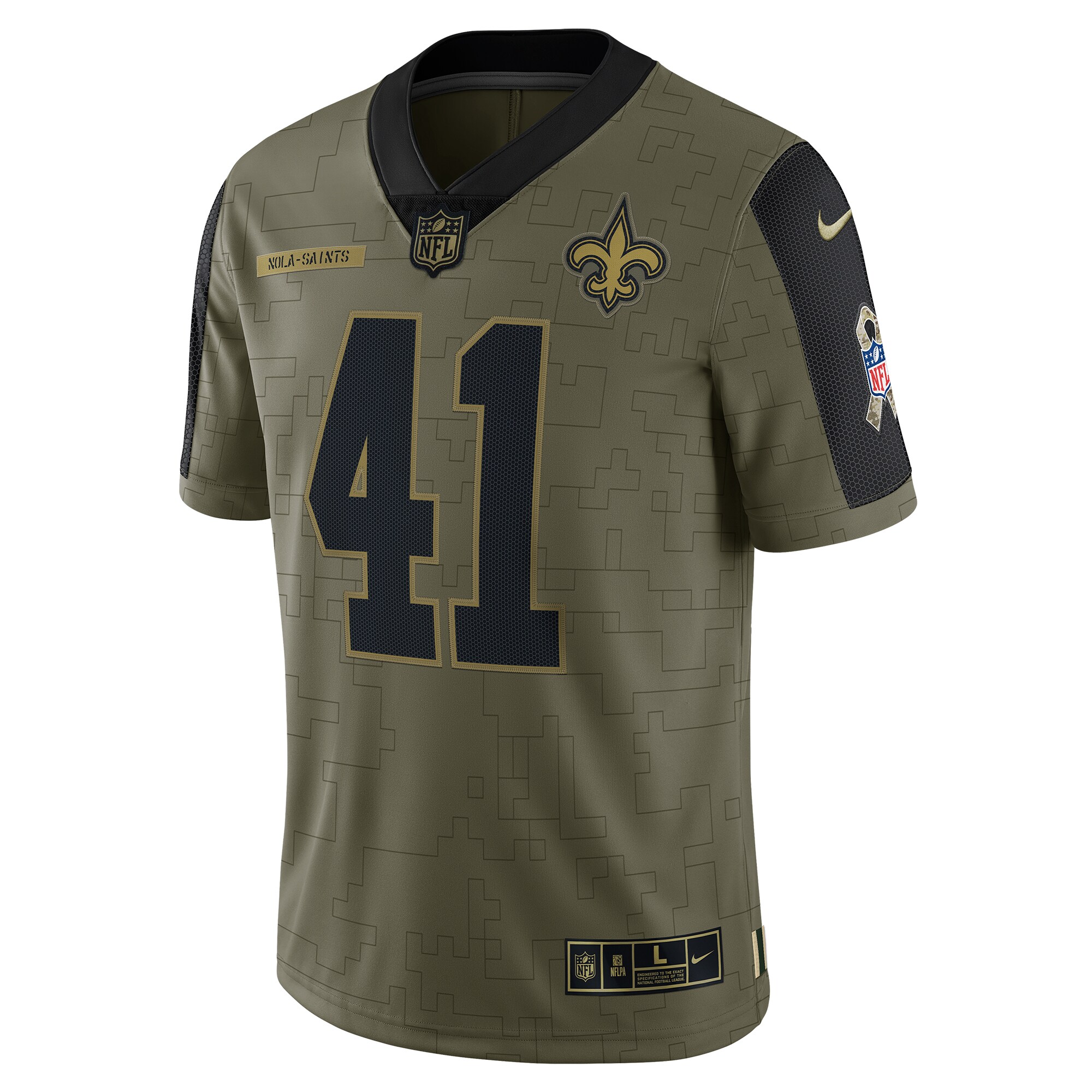 Alvin Kamara New Orleans Saints Nike 2021 Salute To Service Limited Player Jersey – Olive - Image 2