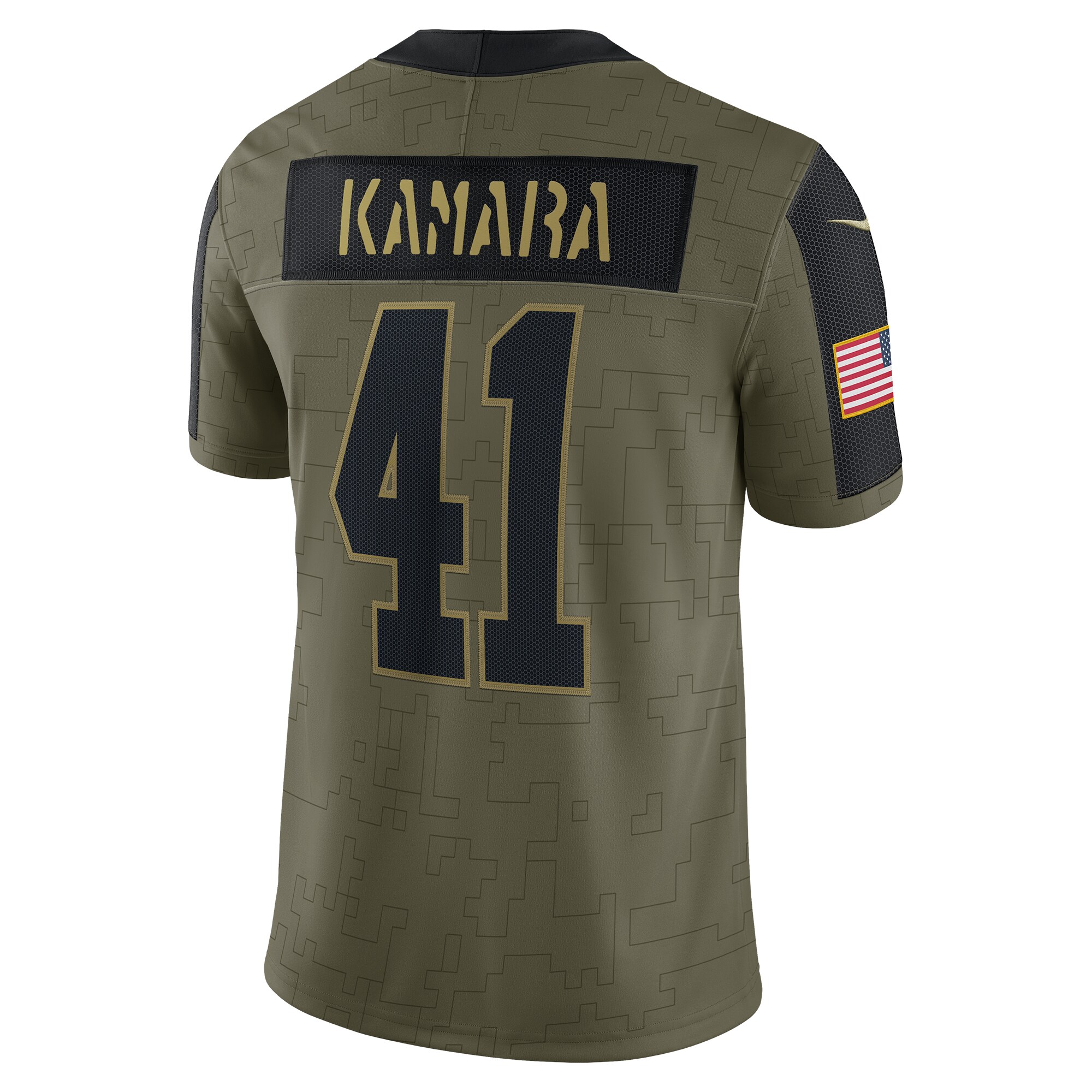 Alvin Kamara New Orleans Saints Nike 2021 Salute To Service Limited Player Jersey – Olive - Image 3