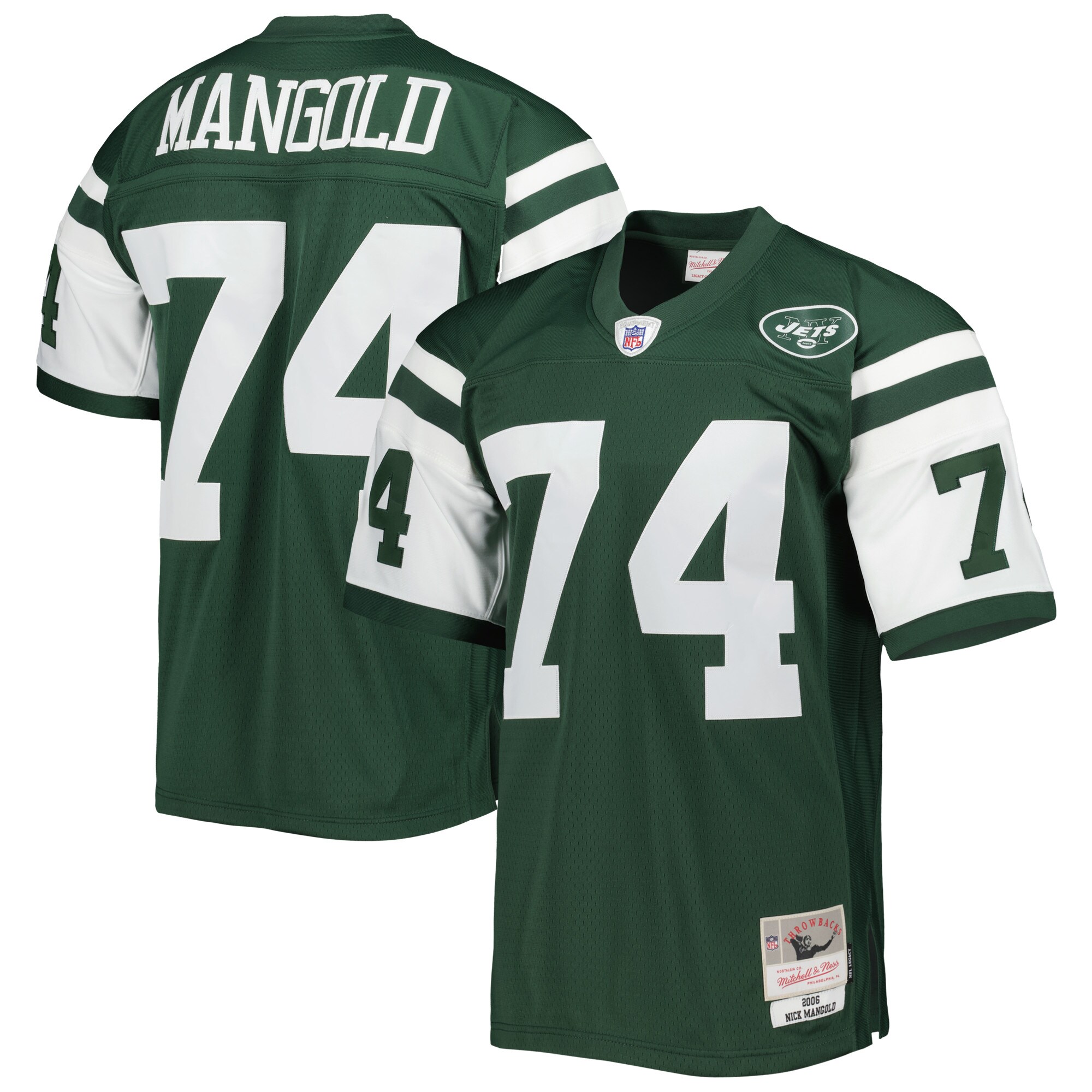 Nick Mangold New York Jets Mitchell & Ness Legacy Jersey – Green