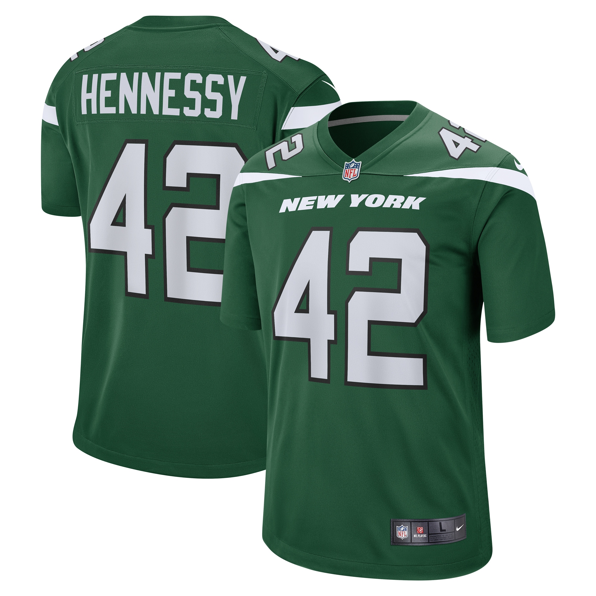 Thomas Hennessy New York Jets Nike Game Jersey – Gotham Green