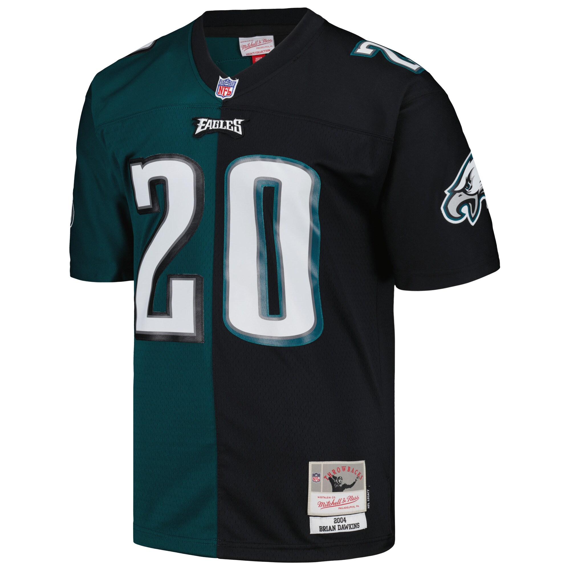Brian Dawkins Philadelphia Eagles Mitchell & Ness 2004 Split Legacy Jersey – Midnight Green/Black - Image 2