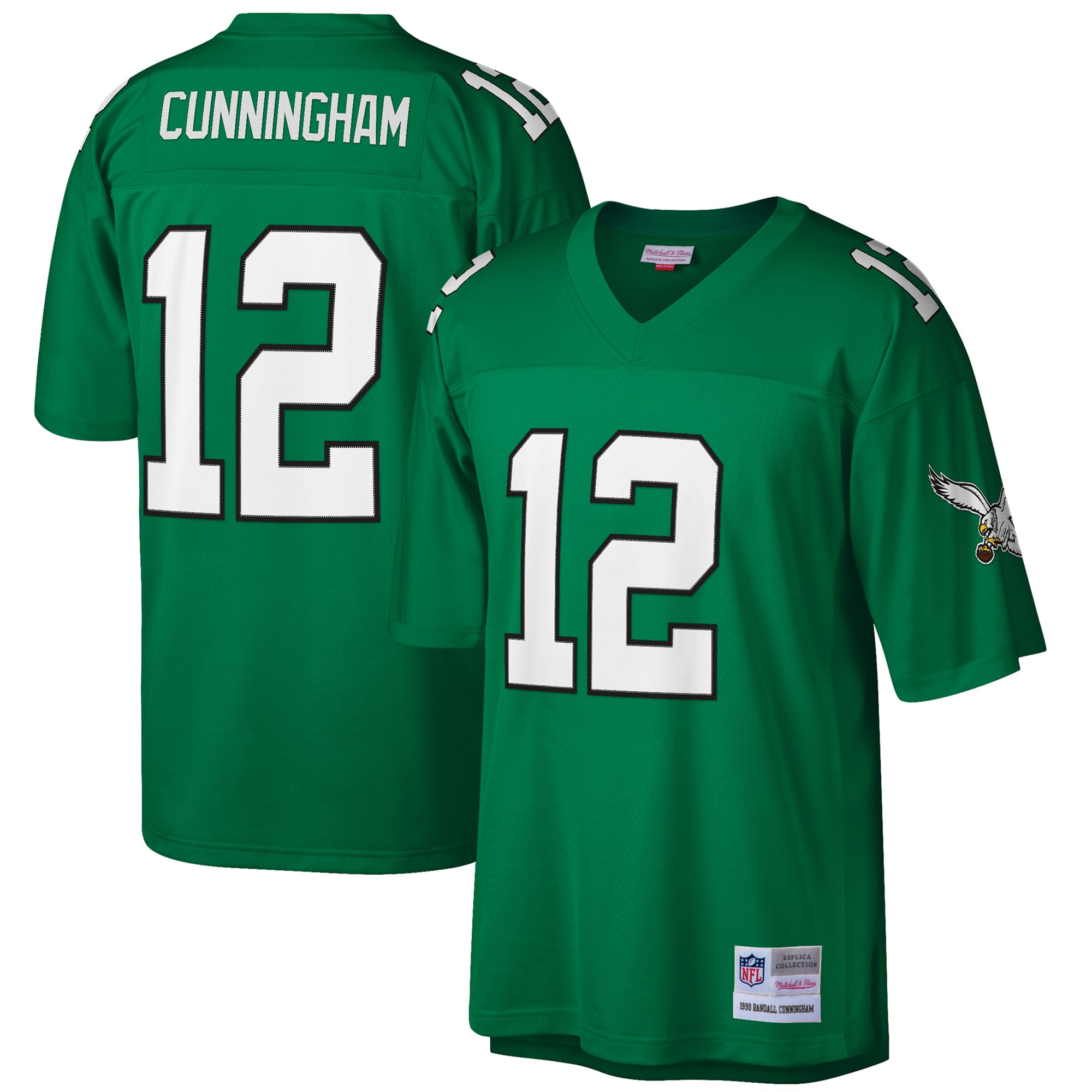 Randall Cunningham Philadelphia Eagles Mitchell & Ness Big & Tall 1990 Retired Player Jersey – Kelly Green