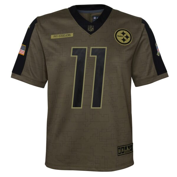 Chase Claypool Pittsburgh Steelers Nike Youth 2021 Salute To Service Game Jersey – Olive