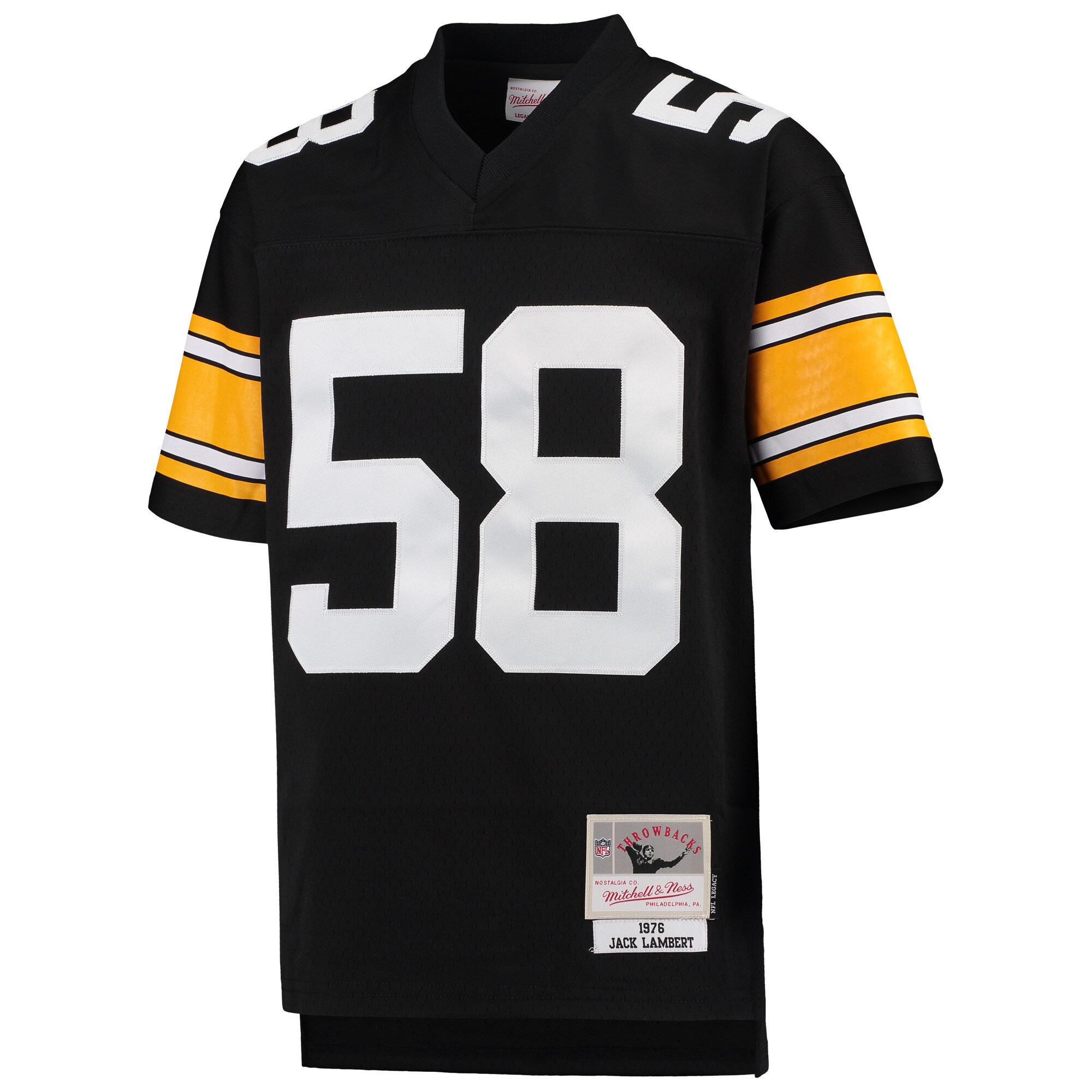Jack Lambert Pittsburgh Steelers Mitchell & Ness Youth 1976 Legacy Retired Player Jersey – Black - Image 2