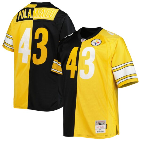 Troy Polamalu Pittsburgh Steelers Mitchell & Ness Big & Tall Split Legacy Retired Player Jersey – Black/Gold