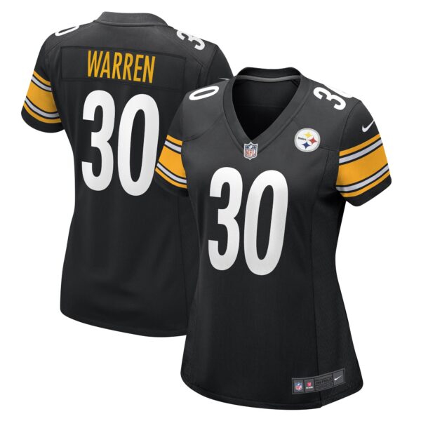 Jaylen Warren Pittsburgh Steelers Nike Women’s Game Player Jersey – Black
