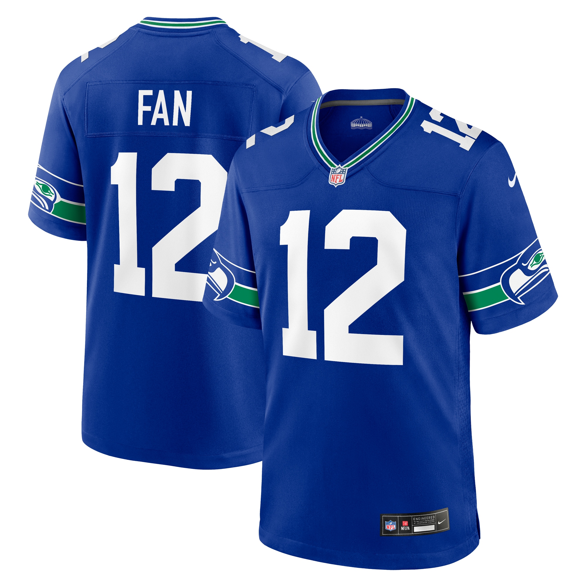 12s Seattle Seahawks Nike Throwback Player Game Jersey – Royal