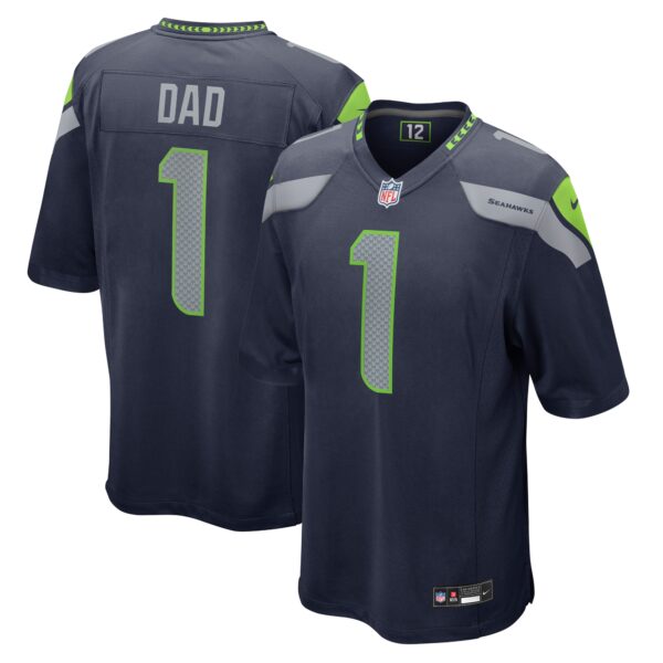 Number 1 Dad Seattle Seahawks Nike Game Jersey – College Navy